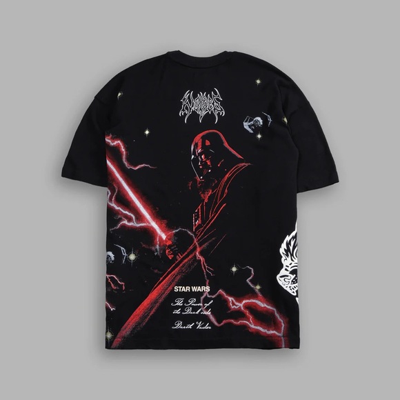 DARTH VADER "SIDE BY SIDE" OVERSIZED TEE IN BLACK